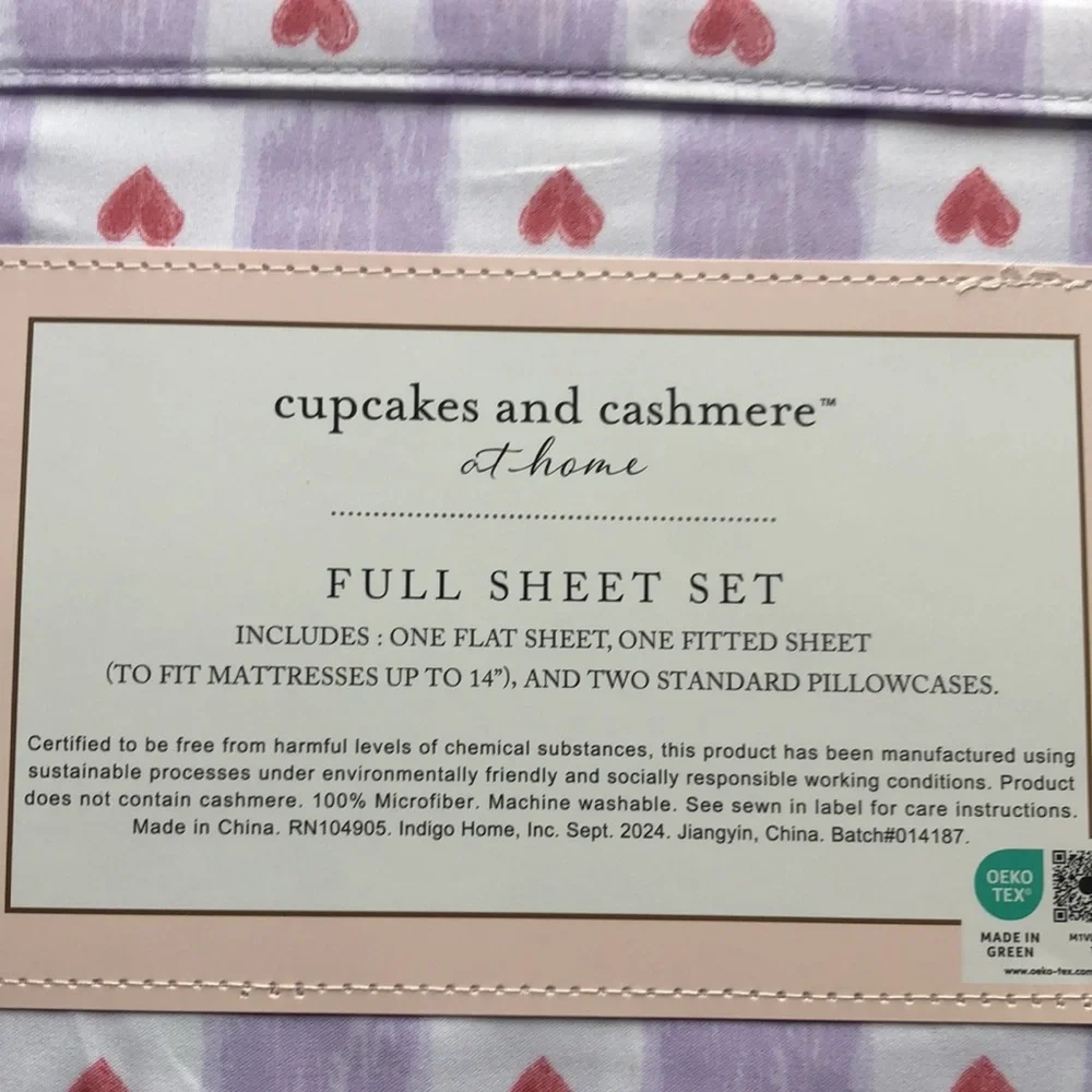 Cupcakes & Cashmere Valentines HEARTS Sheet Set - FULL